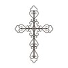 Hastings Home Metal Wall Cross with Decorative Fleur De Lis Design, Rustic Handcrafted Religious Art for Home Decor 385281OGQ